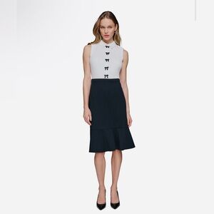 056 Karl Lagerfeld Paris Black And White Misi Dress With Bows NWT